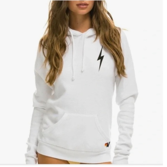 Aviator Nation Bolt Pullover Hoodie White M - Picture 1 of 11